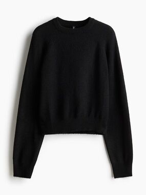 H&M - Divided Black Crewneck Sweater - Women's Soft Knit